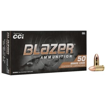 CCI Blazer Ammunition 9mm Luger 100 Grain Full Metal Jacket Box of 50