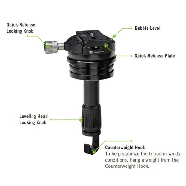 Vortex Optics Radian Level Tripod Head 30mm To 1"