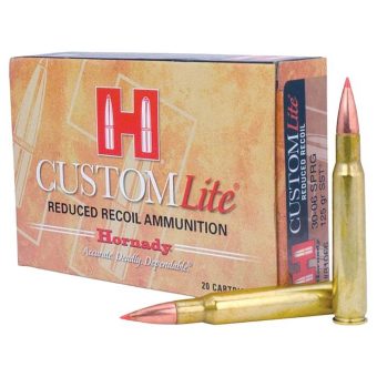 Hornady Custom Lite Ammunition 30-06 Springfield 125 Grain SST Polymer Tipped Box of 20